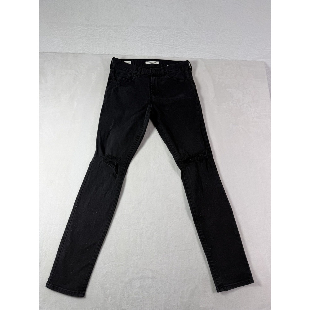 PACSUN Jeans Men's Stacked Skinny Black Denim Size 30x32 Slim fit